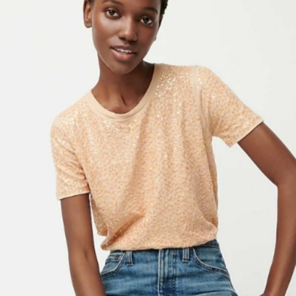 J crew | sequin tee size small